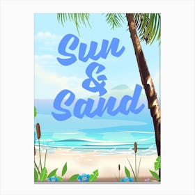 Sun And Sand Beach travel poster Canvas Print