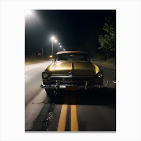 Old Car At Night 5 Canvas Print
