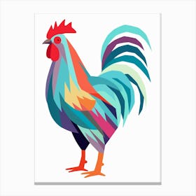Colourful Geometric Bird Chicken 2 Canvas Print