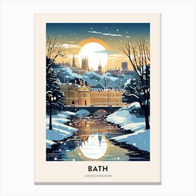 Winter Night  Travel Poster Bath United Kingdom 1 Canvas Print