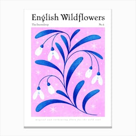 English Wildflowers Midnight Snowdrops Canvas Print