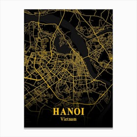 Hanoi Gold City Map 1 Canvas Print