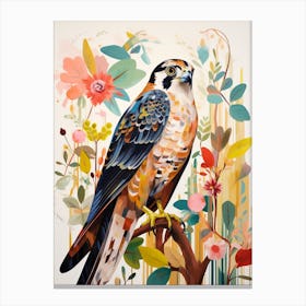 Bird Painting Collage Falcon 6 Canvas Print