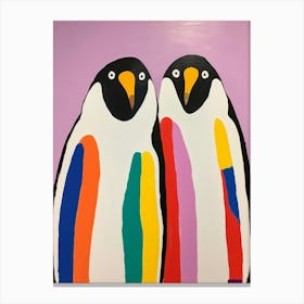 Colourful Kids Animal Art Emperor Penguin 1 Canvas Print