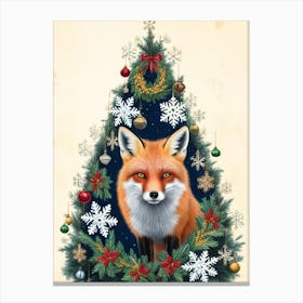 William Morris Christmas Fox Canvas Print