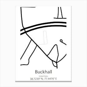 Buckhall,United States Minimalist Map Canvas Print