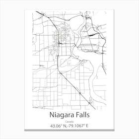 Niagara Falls,Canada Minimalist Map Canvas Print