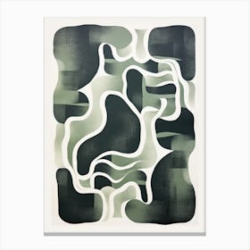 Vintage Vortex; Risograph Abstract Whirl Canvas Print