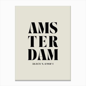 Neutral Amsterdam Travel Canvas Print