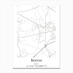 Beerse,Belgium Minimalist Map Canvas Print