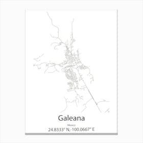 Galeana,Mexico Minimalist Map Canvas Print