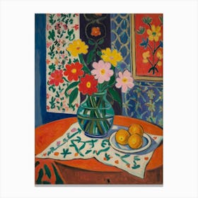 Flowers In A Vase Style Henri Matisse 5 Canvas Print