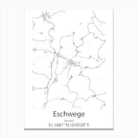 Eschwege,Germany Minimalist Map Canvas Print