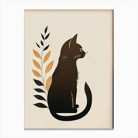 black cat mininalist portrait 1 Canvas Print