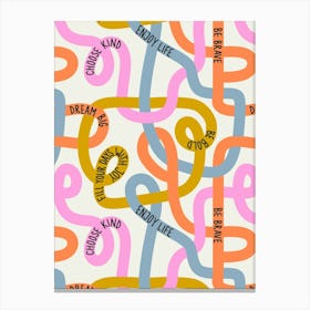 Positive Squiggle Lines Multicolor Motivational Quotes Toile