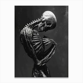 Skeleton In Black And White Canvas Print