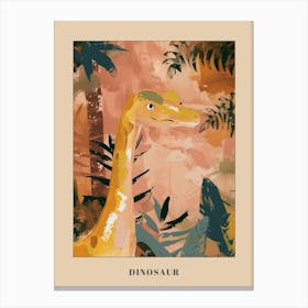 Cute Dinosaur Impasto Pastel Painting 1 Poster Canvas Print