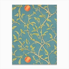 Peach Vintage Botanical Fruit Canvas Print