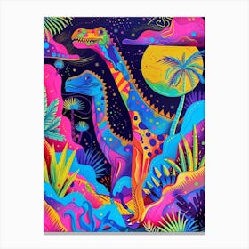 Abstract Geometric Colourful Dinosaurs Canvas Print