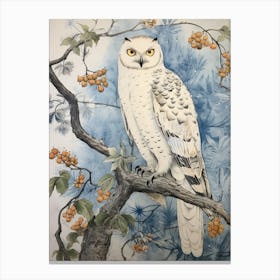 Storybook Animal Watercolour Snowy Owl 2 Canvas Print
