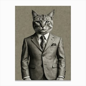 Cat In A Suit 7 Canvas Print