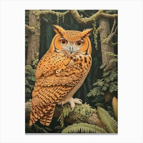Brown Fish Owl Relief Illustration 4 Canvas Print