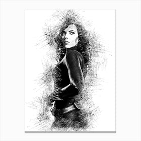 Black Widow Marvel Drawing Pencil Canvas Print