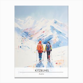Kitzbuhel   Austria, Ski Resort Poster Illustration 1 Canvas Print