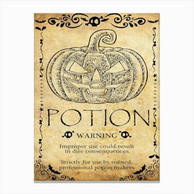 Pumpkin Potion, Halloween Poster Canvas Print