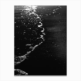 Calm Waves Close Up Black And White Ocean Photography Canvas Print