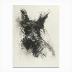 Skye Terrier Dog Charcoal Line 4 Canvas Print