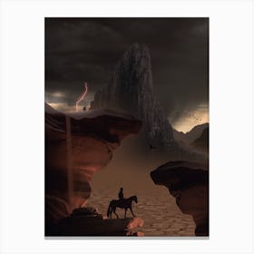 Horse Riding In The Desert Canvas Print