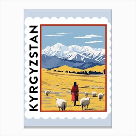 Kyrgyzstan 2 Travel Stamp Poster Canvas Print