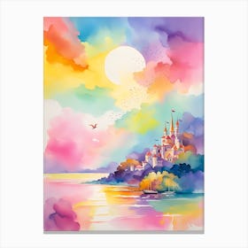 Watercolor Of A Castle 1 Canvas Print