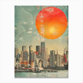 Odaiba In Tokyo Mid Century Modern 1 Canvas Print