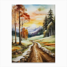 Autumn Road Canvas Print