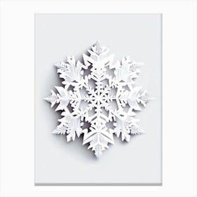 White, Snowflakes, Marker Art 1 Canvas Print