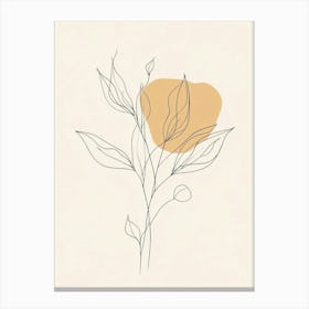 Abstract Line Drawing Of A Flower Canvas Print