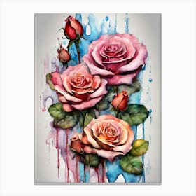 Watercolor Roses 4 Canvas Print