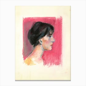 Pink Young Woman Canvas Print