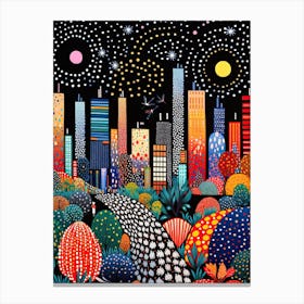 Bangkok, Illustration In The Style Of Pop Art 2 Canvas Print