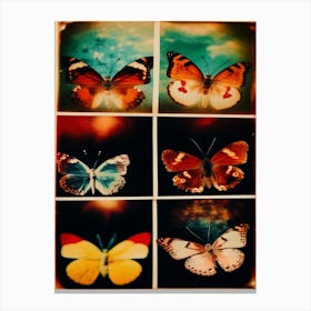 Double Exposure Butterflies Polaroid Picture Canvas Print