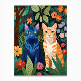 Two Cats In The Forest Canvas Print