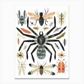 Colourful Insect Illustration Tarantula 6 Canvas Print