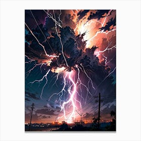 Lightning In The Sky 15 Canvas Print