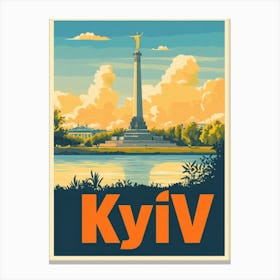 Aihrgdesign A 1970s Inspired Travel Poster For Kyiv Depicting D8bf5835 Be9d 455c Be74 093fac3459c0 1 Canvas Print