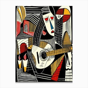 Acoustic Guitar Style Abstract Canvas Print