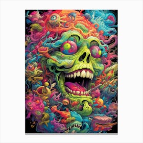 Psychedelic Skull 7 Canvas Print