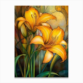 Golden Day Lilies Canvas Print