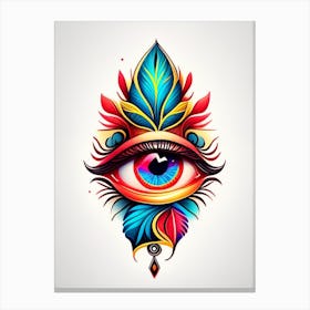 Wisdom, Symbol, Third Eye Tattoo 1 Canvas Print